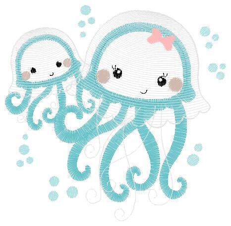 Jellyfish embroidery design - Octopus embroidery designs machine embroidery pattern - Ocean animals embroidery - instant digital download Marcia Embroidery