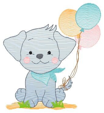Dogs embroidery designs - Dog embroidery design machine embroidery pattern - Puppy embroidery file -  Birthday embroidery instant download Marcia Embroidery