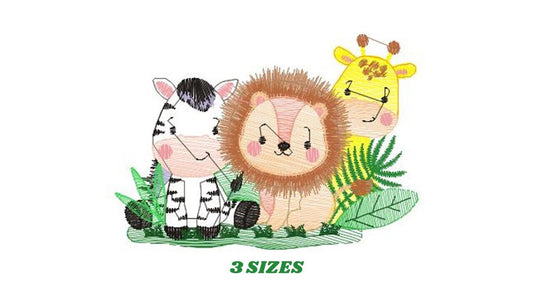 Safari embroidery designs - Animals embroidery design machine embroidery pattern - Zebra embroidery file - Giraffe embroidery lion design Marcia Embroidery
