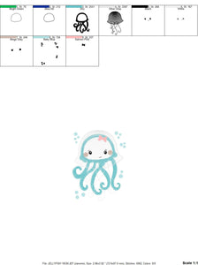 Jellyfish embroidery design - Octopus embroidery designs machine embroidery pattern - Ocean animals embroidery applique - instant download