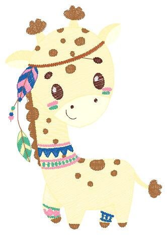 Giraffe embroidery designs - Indian animals embroidery design machine embroidery pattern - Baby boy embroidery file - instant download pes - Marcia Embroidery