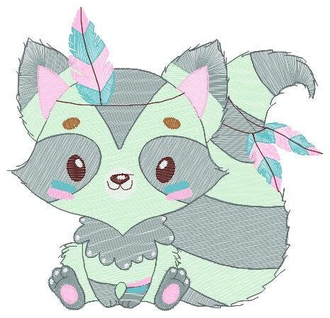 Raccoon embroidery designs - Indian Animal embroidery design machine embroidery pattern - Woodland animal embroidery file - Boy embroidery Marcia Embroidery