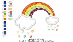 Rainbow embroidery design - Cloud embroidery designs machine embroidery pattern - Sky embroidery file - Nursery cloud digital download pes