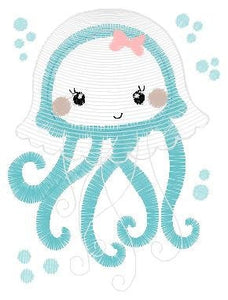 Jellyfish embroidery design - Octopus embroidery designs machine embroidery pattern - Ocean animals embroidery applique - instant download