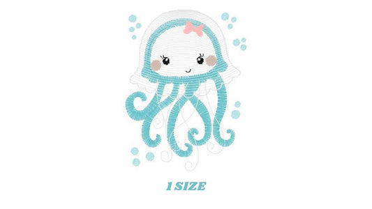 Jellyfish embroidery design - Octopus embroidery designs machine embroidery pattern - Ocean animals embroidery applique - instant download - Marcia Embroidery