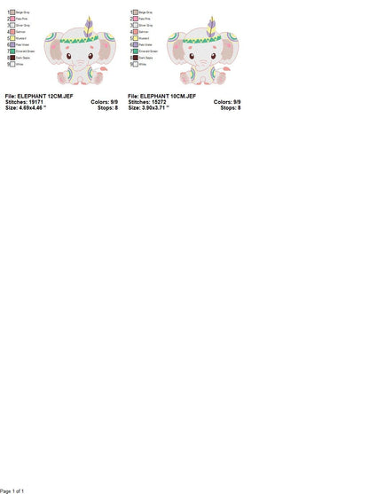 Indian Elephant embroidery designs - Animal embroidery design machine embroidery pattern - Boy embroidery file - elephant with body paint
