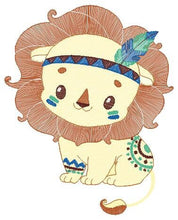 Charger l&#39;image dans la galerie, Lion embroidery designs - Safari embroidery design machine embroidery pattern - Baby boy embroidery file - Lion Indian embroidery download
