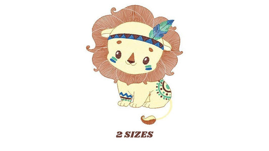 Lion embroidery designs - Safari embroidery design machine embroidery pattern - Baby boy embroidery file - Lion Indian embroidery download Marcia Embroidery