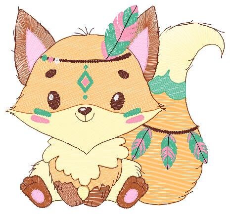 Red Fox embroidery designs - Woodland animal embroidery design machine embroidery pattern - forest fox filled design baby girl embroidery - Marcia Embroidery