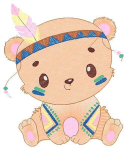 Bear embroidery designs - Indian embroidery design machine embroidery pattern - Baby Boy embroidery file - instant download bear in a frame