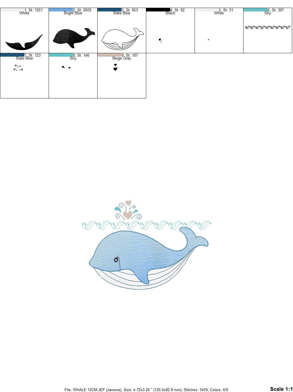 Whale embroidery designs - Fish embroidery design machine embroidery pattern - Ocean embroidery file - sea animal embroidery whale design