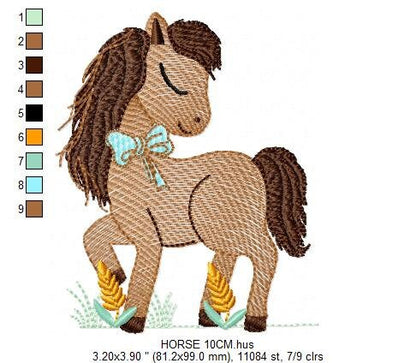 Horse embroidery design - Cowboy Farm animals embroidery designs machine embroidery pattern - Horse ranch embroiery file - instant download