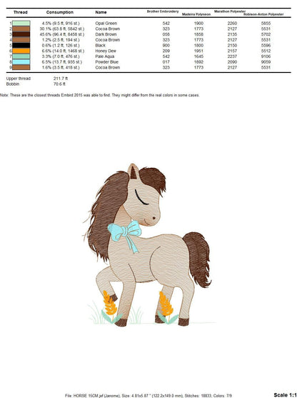 Horse embroidery design - Cowboy Farm animals embroidery designs machine embroidery pattern - Horse ranch embroiery file - instant download