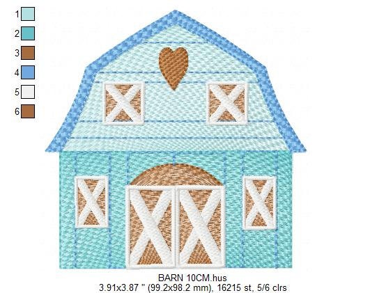 Barn animals embroidery design - Farm embroidery designs machine embroidery pattern - Horse shed pig sheep embroidery file - Farm building