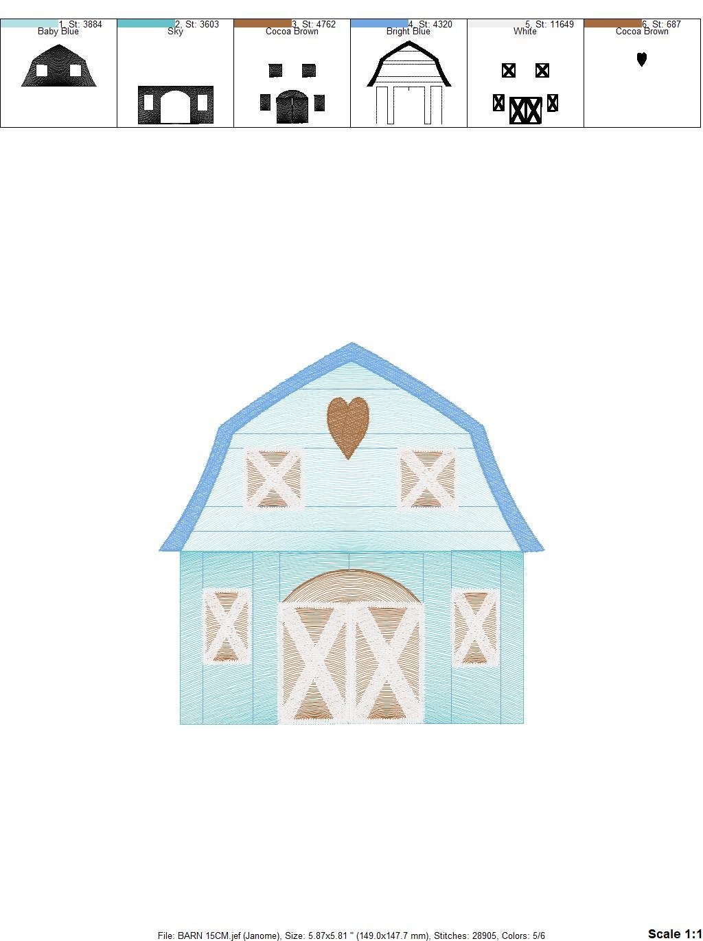 Barn animals embroidery design - Farm embroidery designs machine embroidery pattern - Horse shed pig sheep embroidery file - Farm building