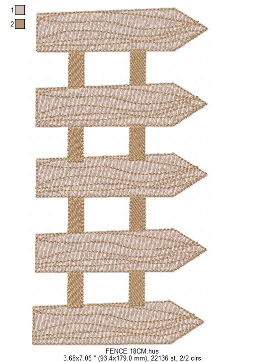 Barn fence embroidery design - Farm fence embroidery designs machine embroidery pattern - Horse pig sheep embroidery file - Boy embroidery