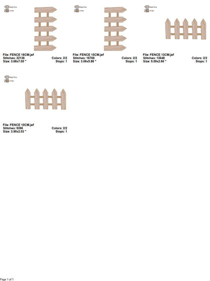 Barn fence embroidery design - Farm fence embroidery designs machine embroidery pattern - Horse pig sheep embroidery file - Boy embroidery