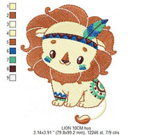 Laden Sie das Bild in den Galerie-Viewer, Lion embroidery designs - Safari embroidery design machine embroidery pattern - Baby boy embroidery file - Lion Indian embroidery download
