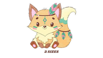 Red Fox embroidery designs - Woodland animal embroidery design machine embroidery pattern - forest fox filled design baby girl embroidery - Marcia Embroidery