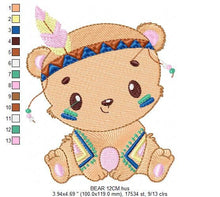 Cargar imagen en el visor de la galería, Bear embroidery designs - Indian embroidery design machine embroidery pattern - Baby Boy embroidery file - instant download bear in a frame
