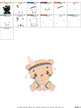 Load image into Gallery viewer, Bear embroidery designs - Indian embroidery design machine embroidery pattern - Baby Boy embroidery file - instant download bear in a frame
