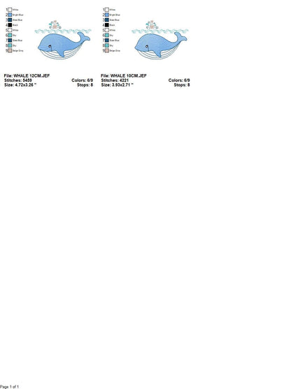 Whale embroidery designs - Fish embroidery design machine embroidery pattern - Ocean embroidery file - sea animal embroidery whale design