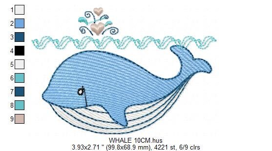 Whale embroidery designs - Fish embroidery design machine embroidery pattern - Ocean embroidery file - sea animal embroidery whale design