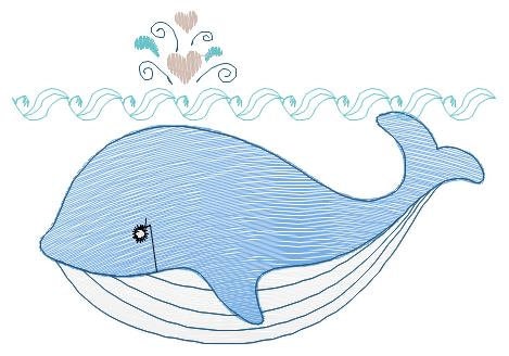Whale embroidery designs - Fish embroidery design machine embroidery pattern - Ocean embroidery file - sea animal embroidery whale design