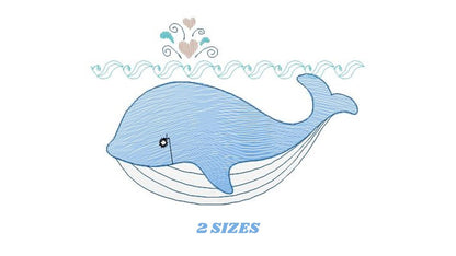 Whale embroidery designs - Fish embroidery design machine embroidery pattern - Ocean embroidery file - sea animal embroidery whale design