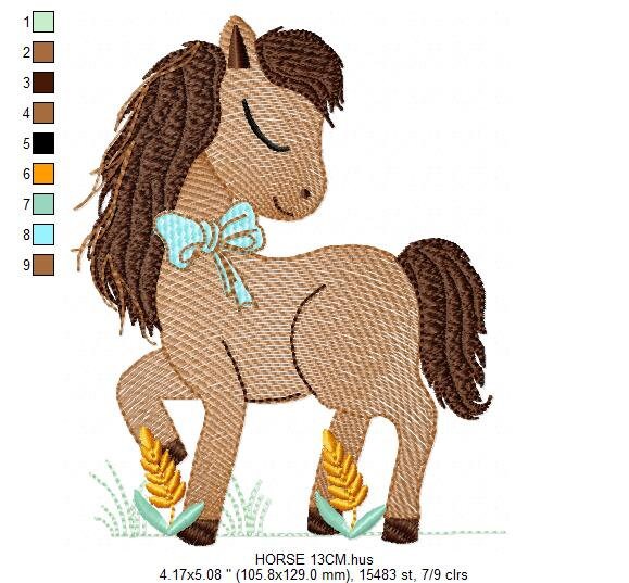 Horse embroidery design - Cowboy Farm animals embroidery designs machine embroidery pattern - Horse ranch embroiery file - instant download