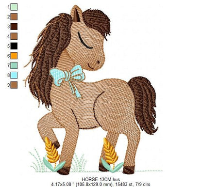 Horse embroidery design - Cowboy Farm animals embroidery designs machine embroidery pattern - Horse ranch embroiery file - instant download