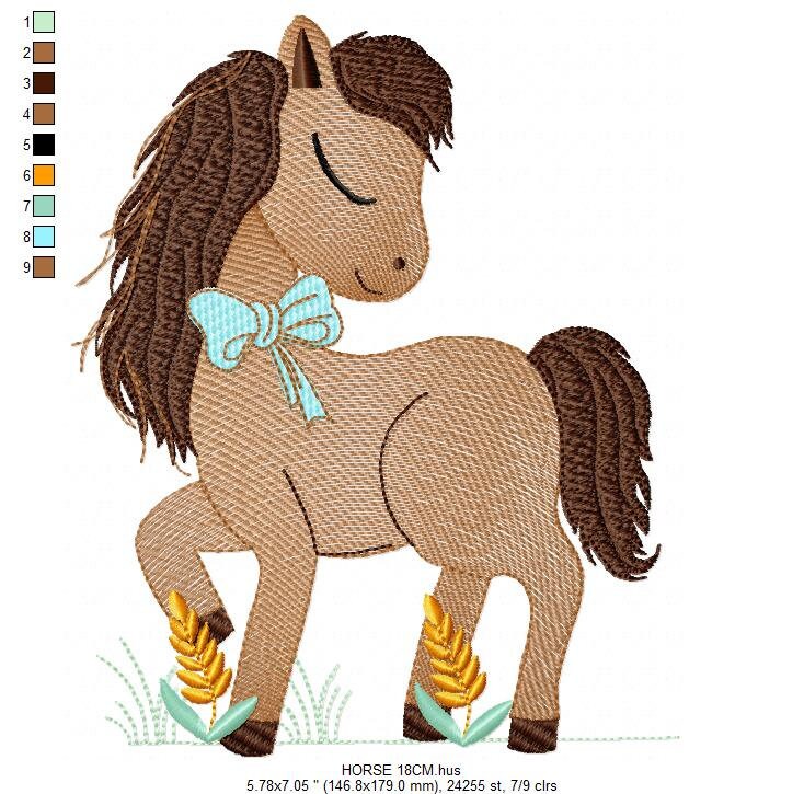 Horse embroidery design - Cowboy Farm animals embroidery designs machine embroidery pattern - Horse ranch embroiery file - instant download