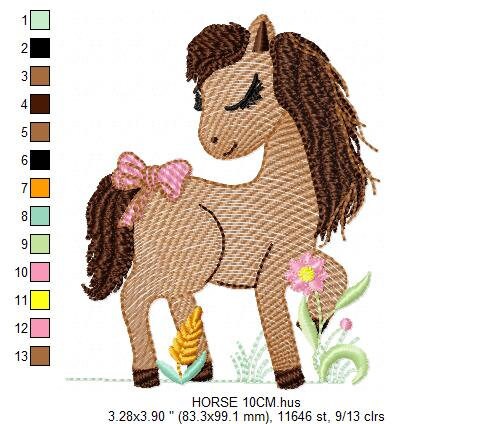 Horse embroidery design - Farm animals embroidery designs machine embroidery pattern - Horse ranch embroiery file - instant download pes
