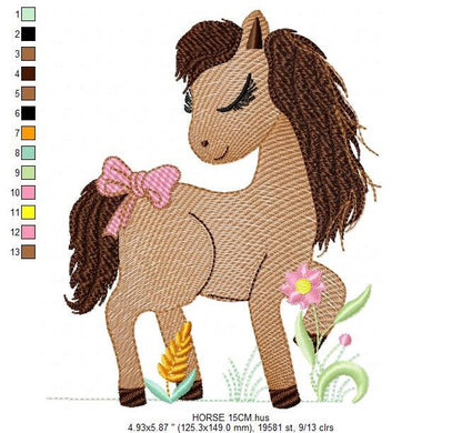 Horse embroidery design - Farm animals embroidery designs machine embroidery pattern - Horse ranch embroiery file - instant download pes