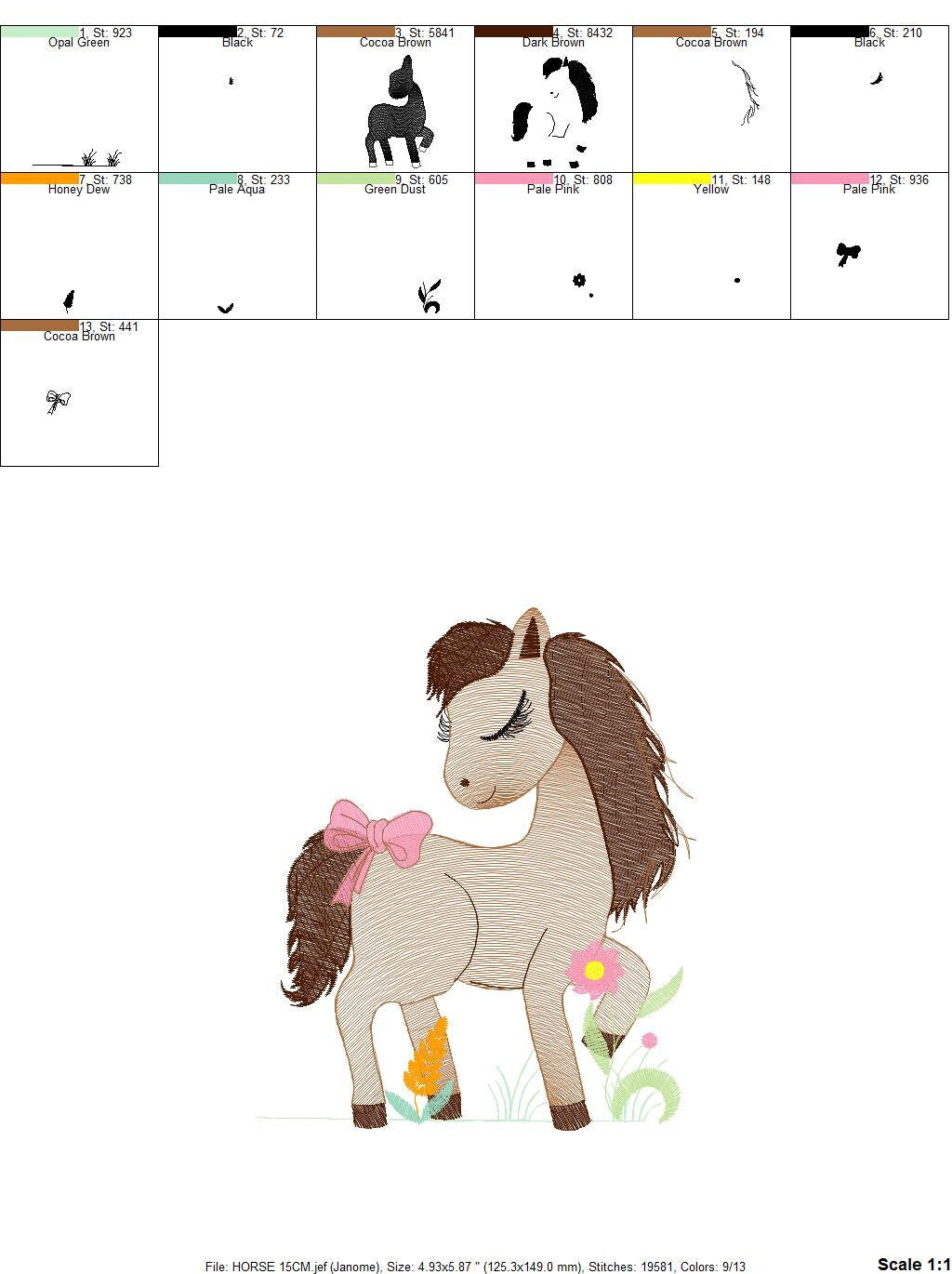 Horse embroidery design - Farm animals embroidery designs machine embroidery pattern - Horse ranch embroiery file - instant download pes