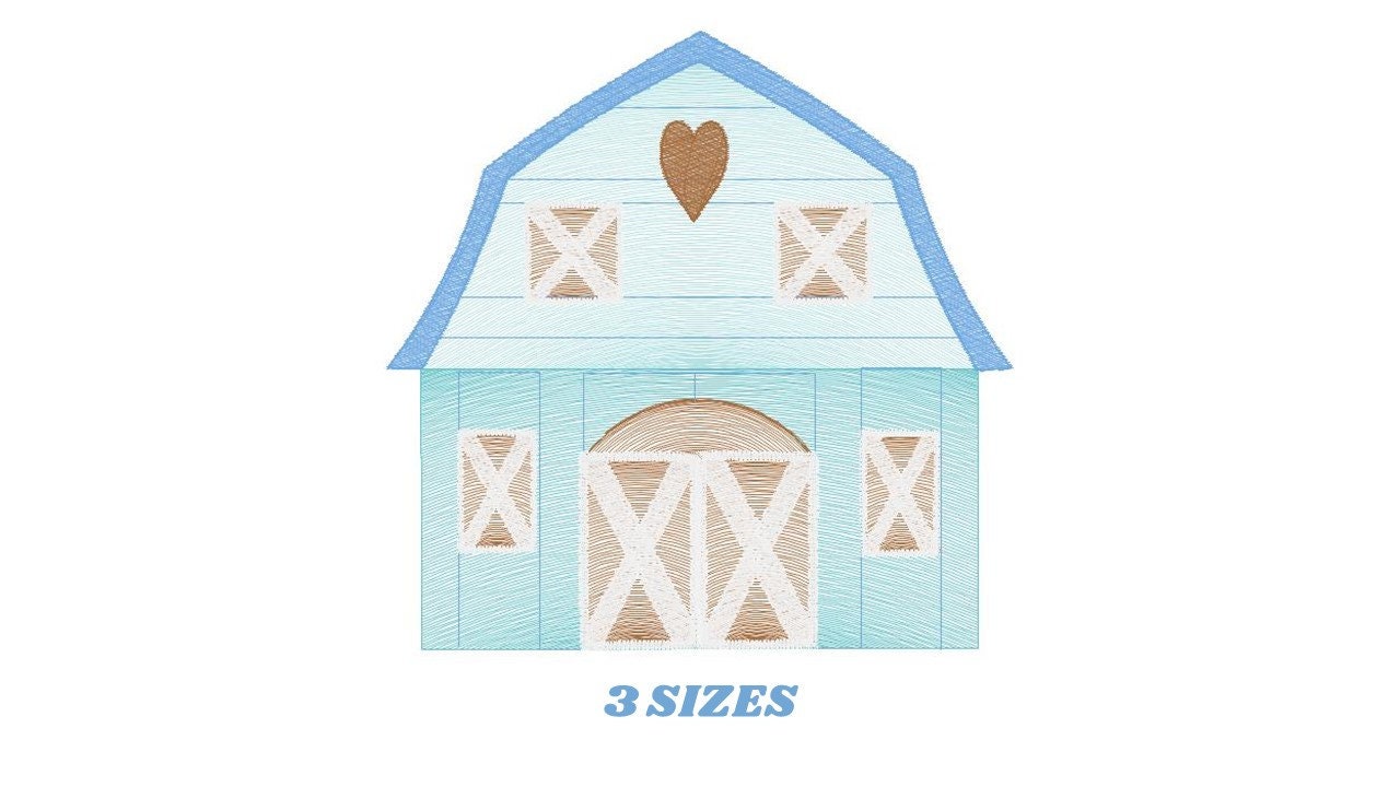 Barn animals embroidery design - Farm embroidery designs machine embroidery pattern - Horse shed pig sheep embroidery file - Farm building