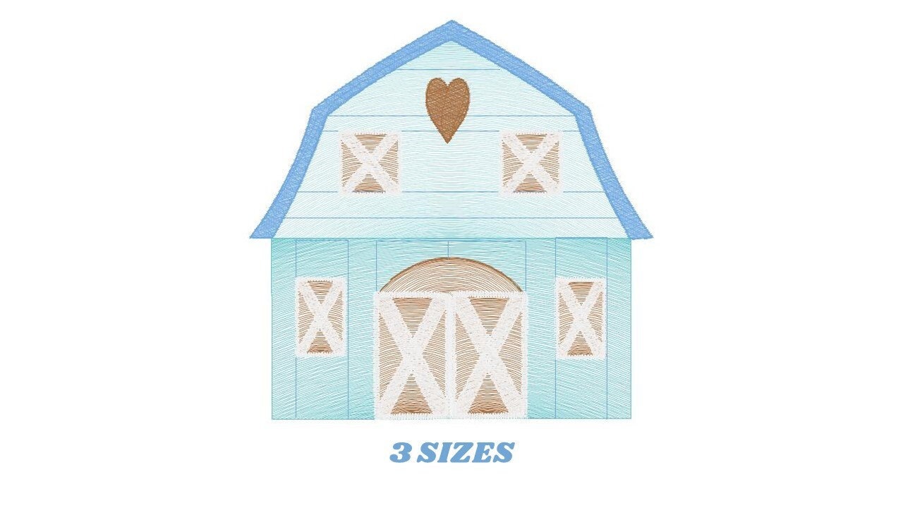 Barn animals embroidery design - Farm embroidery designs machine embroidery pattern - Horse shed pig sheep embroidery file - Farm building