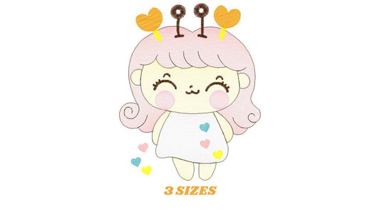 Cancer girl embroidery designs - Zodiac Signs embroidery design machine embroidery pattern - Pixie embroidery file - Cancer Zodiac Sign pes Marcia Embroidery