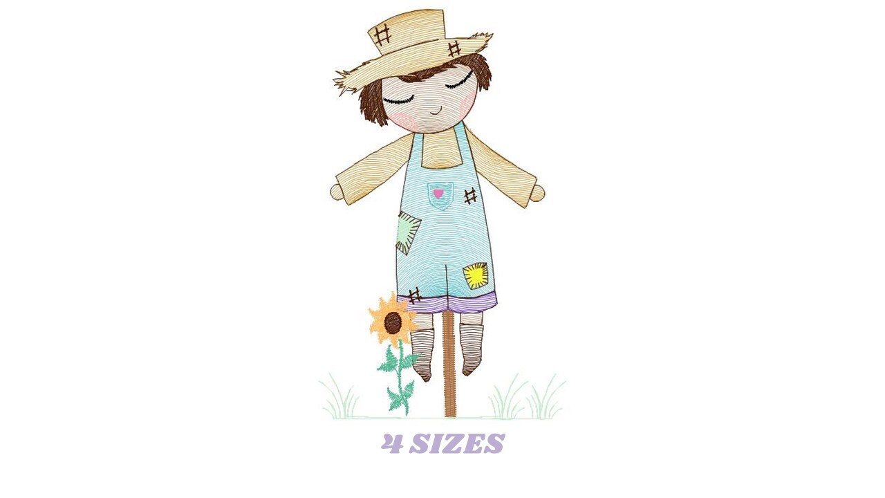 Straw man embroidery design - Farm embroidery designs machine embroide ...