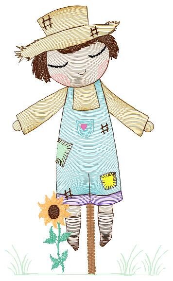 Straw man embroidery design - Farm embroidery designs machine embroidery pattern - man of straw embroidery file - Boy embroidery download