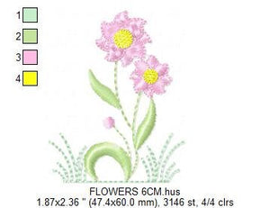 Sunflowers embroidery designs - Flower embroidery design machine embroidery pattern - Towel embroidery file - floral embroidery pes jef hus