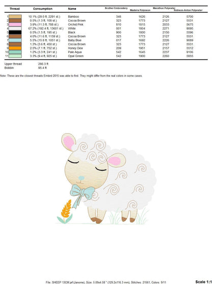 Sheep embroidery design - Lamb embroidery designs machine embroidery pattern - baby boy embroidery file - newborn embroidery sheep design Marcia Embroidery