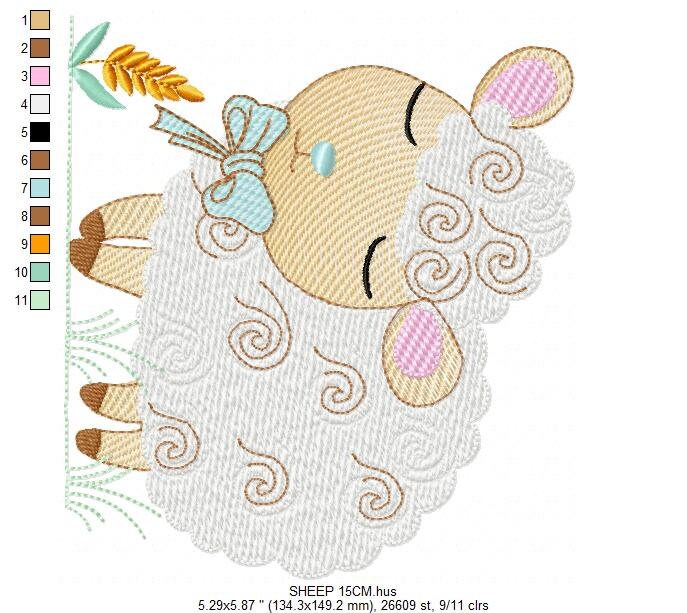 Sheep embroidery design - Lamb embroidery designs machine embroidery pattern - baby boy embroidery file - newborn embroidery sheep design Marcia Embroidery