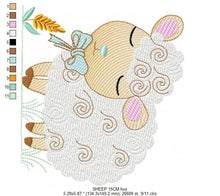 Load image into Gallery viewer, Sheep embroidery design - Lamb embroidery designs machine embroidery pattern - baby boy embroidery file - newborn embroidery sheep design
