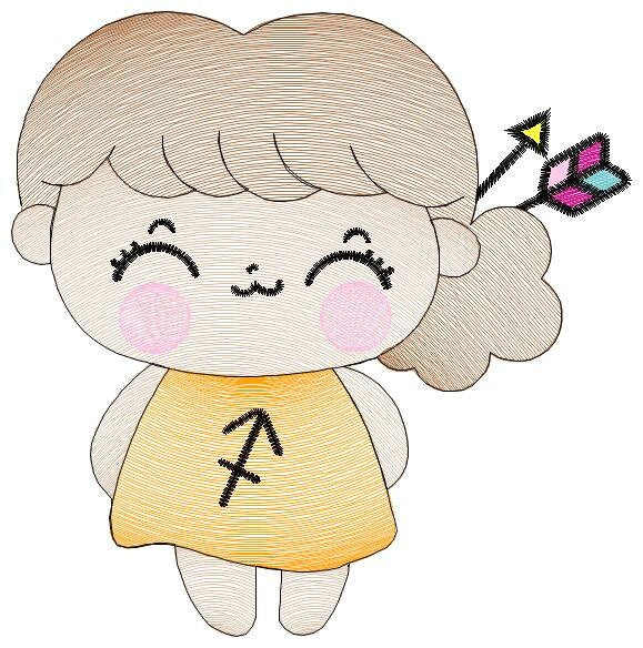 Sagittarius girl embroidery designs - Zodiac Signs embroidery design machine embroidery pattern - Pixie Fantasy Fairy - Astrological Sign Marcia Embroidery