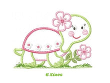 Charger l&#39;image dans la galerie, Turtle embroidery design - Lake Animal embroidery designs machine embroidery pattern - Female turtle applique design - instant download pes
