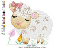 Load image into Gallery viewer, Sheep embroidery design - Lamb embroidery designs machine embroidery pattern - baby boy embroidery file - newborn embroidery sheep design
