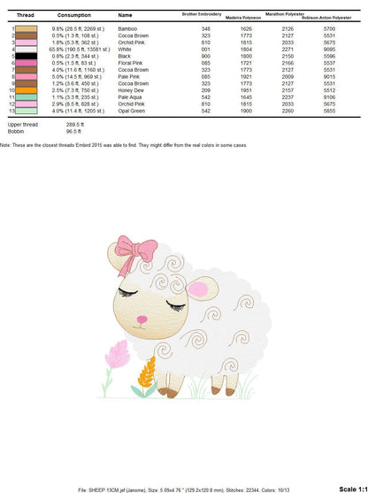 Sheep embroidery design - Lamb embroidery designs machine embroidery pattern - baby boy embroidery file - newborn embroidery sheep design