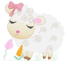 Laden Sie das Bild in den Galerie-Viewer, Sheep embroidery design - Lamb embroidery designs machine embroidery pattern - baby boy embroidery file - newborn embroidery sheep design
