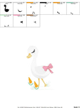 Load image into Gallery viewer, Goose embroidery designs - Baby Girl embroidery design machine embroidery pattern - Goose embroidery file - Swan with flowers Digital file
